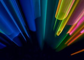 Lime light trail in studio
