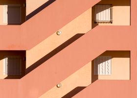 Violet light and shadow architecture